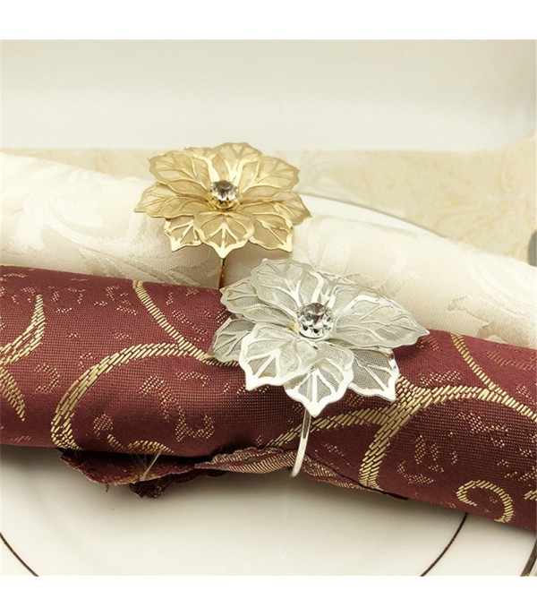 2 Pcs Napkin Rings High-Grade Fine Flower Decor Elegant Durable Napkin Buckles