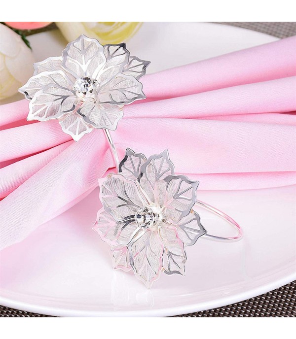 2 Pcs Napkin Rings High-Grade Fine Flower Decor Elegant Durable Napkin Buckles