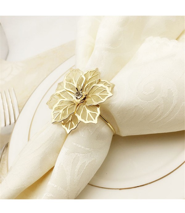 2 Pcs Napkin Rings High-Grade Fine Flower Decor Elegant Durable Napkin Buckles