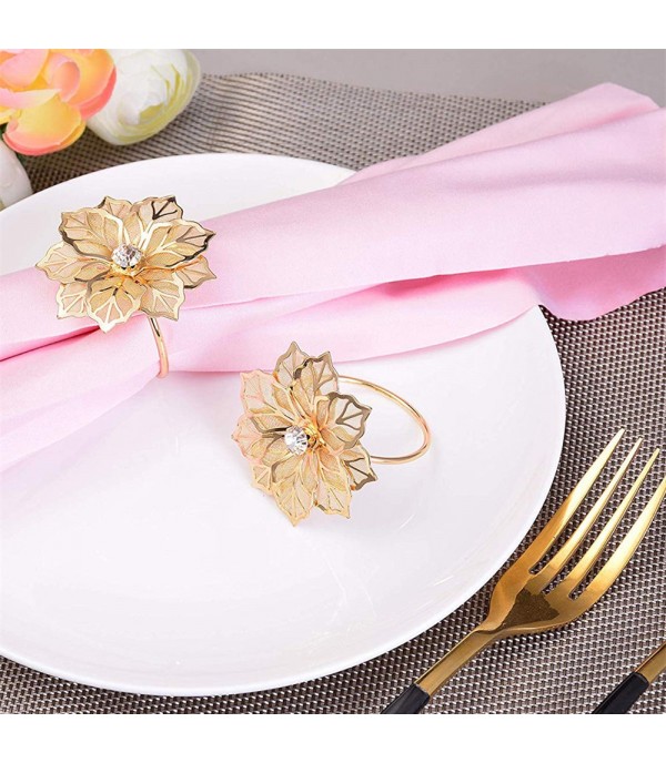 2 Pcs Napkin Rings High-Grade Fine Flower Decor Elegant Durable Napkin Buckles