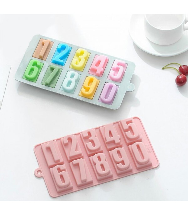 1Pc Numbers DIY Silicone Ice Cream Mold Popsicle Mold Ice Pop Stick Ice Cream Lolly Maker Tool