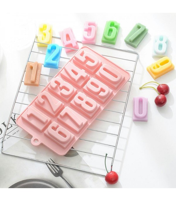 1Pc Numbers DIY Silicone Ice Cream Mold Popsicle Mold Ice Pop Stick Ice Cream Lolly Maker Tool