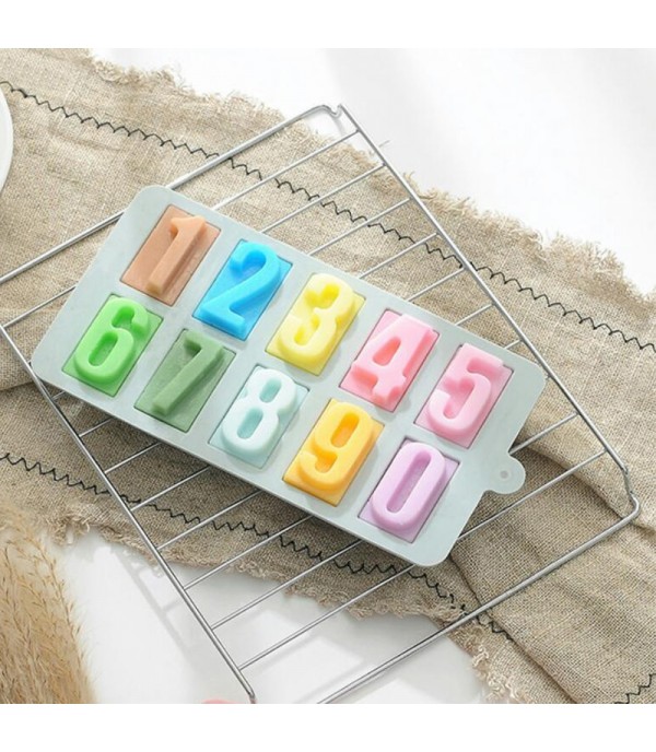 1Pc Numbers DIY Silicone Ice Cream Mold Popsicle Mold Ice Pop Stick Ice Cream Lolly Maker Tool