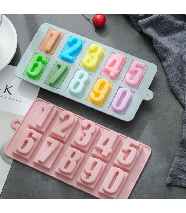 1Pc Numbers DIY Silicone Ice Cream Mold Popsicle Mold Ice Pop Stick Ice Cream Lolly Maker Tool