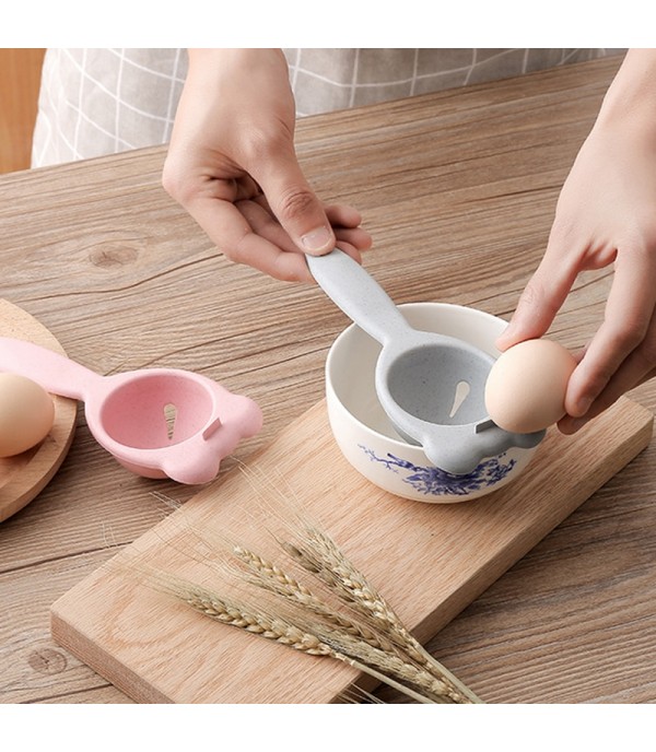 1Pc Wheat Straw Yolk Egg White Divider Long Handle Separating Device Baking Tool