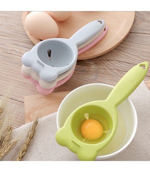 1Pc Wheat Straw Yolk Egg White Divider Long Handle Separating Device Baking Tool