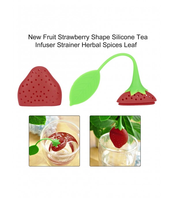 Silicone Tea Infuser Fruit Strawberry Shape Herbal Spices Leaf Strainer