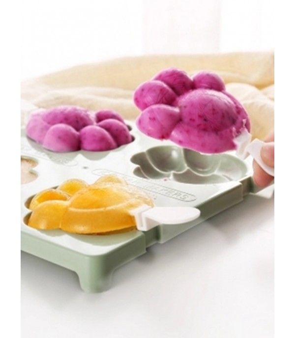 4 In 1 Homemade Ice Cream Mold Cute Design Ice Popsicle Maker Mold